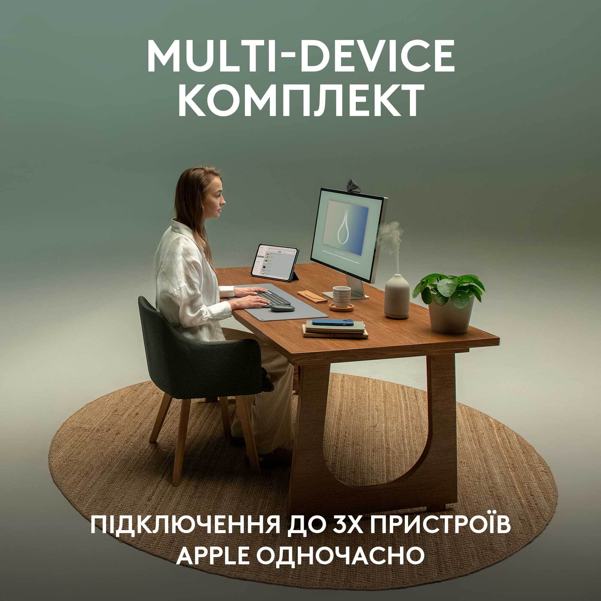Комплект Logitech Pebble 2 Combo for Mac, TONAL, GRAPHITE фото4