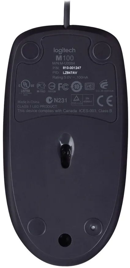 Мышь Logitech B100 Corded Mouse, BLACK фото2