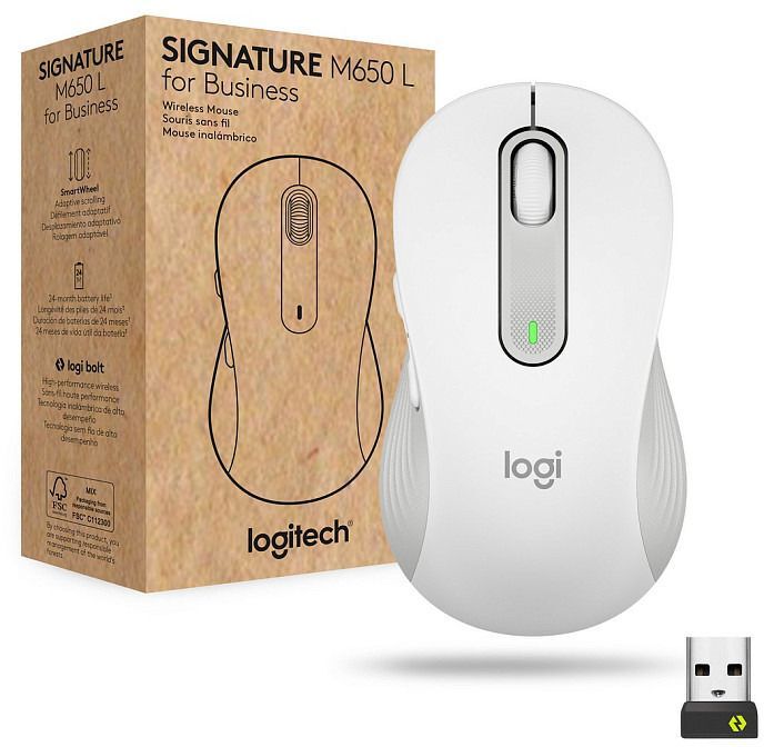 Мышь проводная Logitech Signature M650 for Business Large Off-White (910-006349) (910-006349) фото6