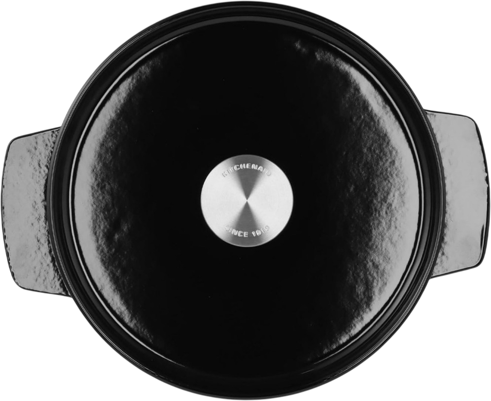 Кастрюля чугунная с крышкой KitchenAid, 22 см, 3,3 л, черная (CC006058-001) фото2