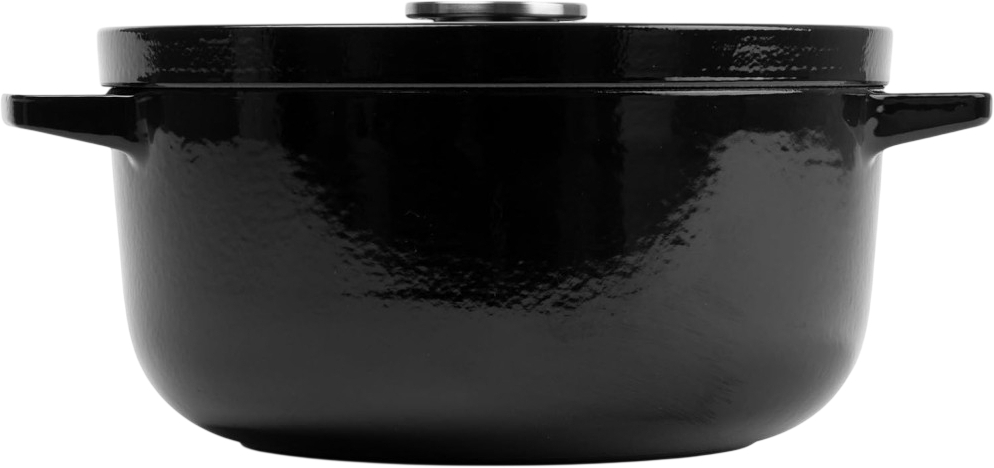 Кастрюля чугунная с крышкой KitchenAid, 22 см, 3,3 л, черная (CC006058-001) фото3