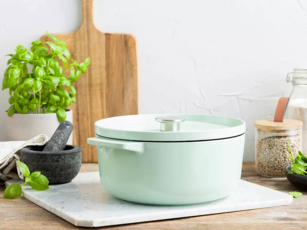 Кастрюля чугунная с крышкой KitchenAid, 26 см, 5,2 л, фисташковая (CC007434-001) фото5