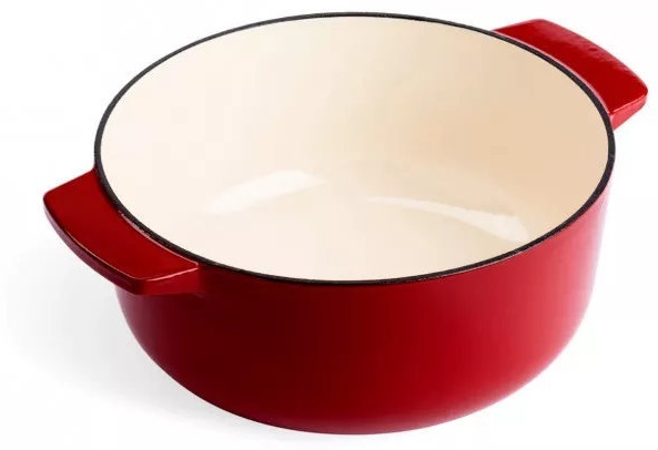 Каструля чавунна з кришкою KitchenAid, 26 см, 5,2 л, червона (CC006060-001) фото2