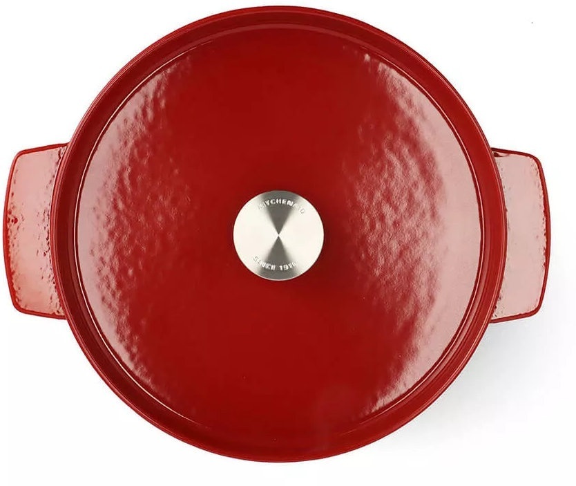 Каструля чавунна з кришкою KitchenAid, 26 см, 5,2 л, червона (CC006060-001) фото3