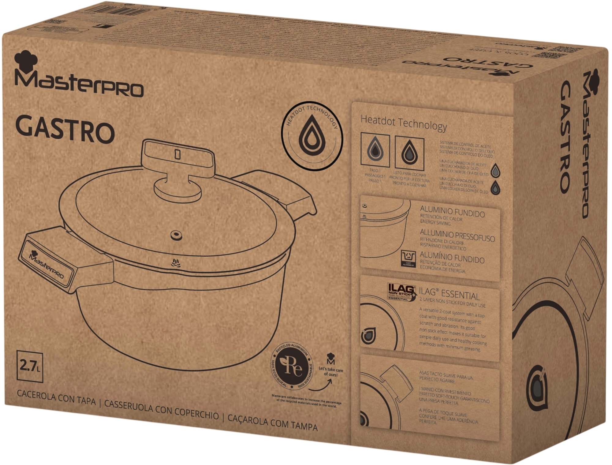 Каструля з кришкою MasterPro Gastro reeco, 2,7 л (BGMP-8106) фото