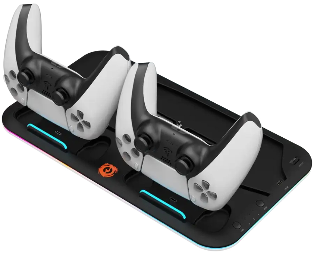 Подставка для PS5 Canyon CS-5 RGB с зарядкой для геймпадов Black (CND-CSPS5B) фото2