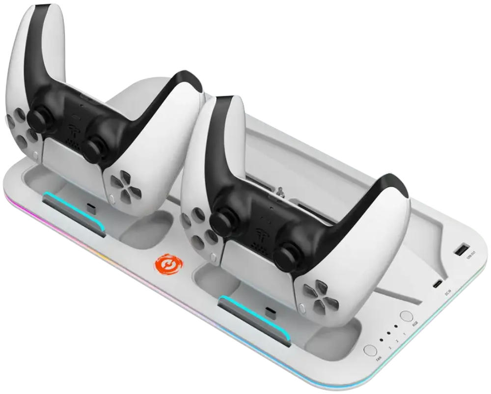 Подставка для PS5 Canyon CS-5 RGB с зарядкой для геймпадов White (CND-CSPS5W) фото2
