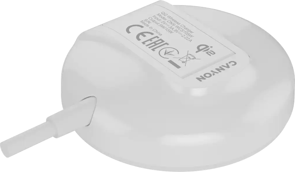 Беспроводное зарядное устройство Canyon WS-105 15 Вт Qi2 White (CNS-WCS105W) фото6
