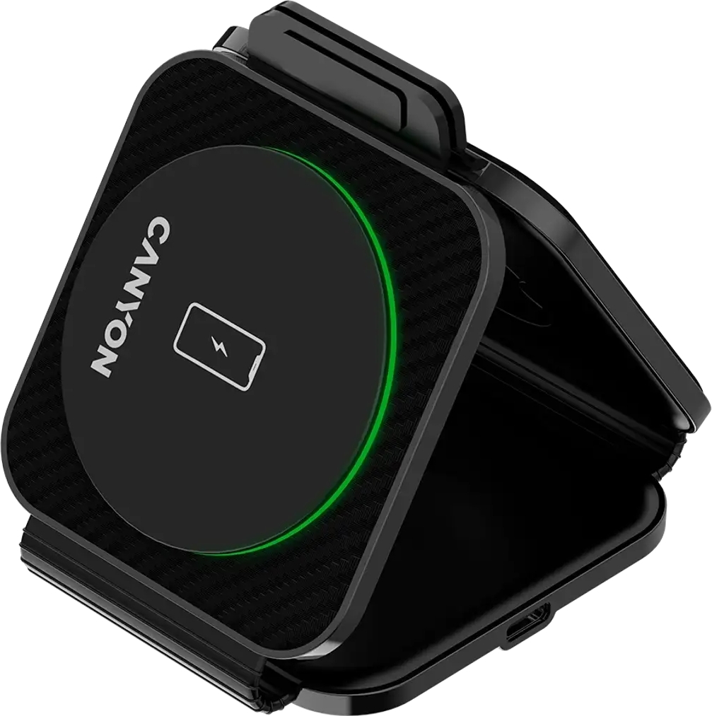 Беспроводное зарядное устройство Canyon WS-305 3 в 1 QI Black (CNS-WCS305B) фото4
