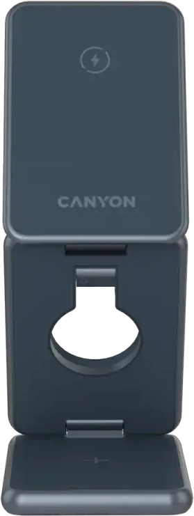 Беспроводное зарядное устройство Canyon Foldable wireless charger 15W 3in1 Metal (CNS-WCS309M) фото8