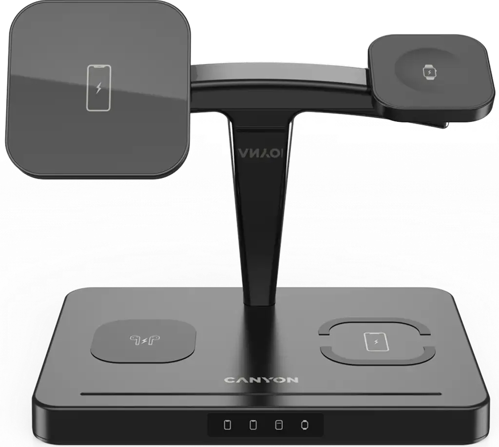 Беспроводное зарядное устройство Canyon WS-404 QI 4 в 1 15 Вт Black (CNS-WCS404) фото2