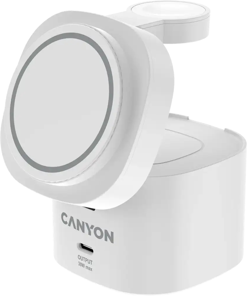 Беспроводное зарядное устройство Canyon OnCharge 405 White 4-в-1 (CNS-WCS405W) фото2