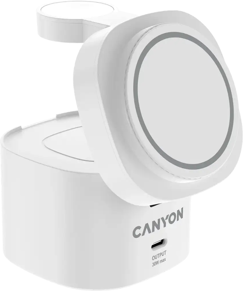 Беспроводное зарядное устройство Canyon OnCharge 405 White 4-в-1 (CNS-WCS405WW/A) фото3