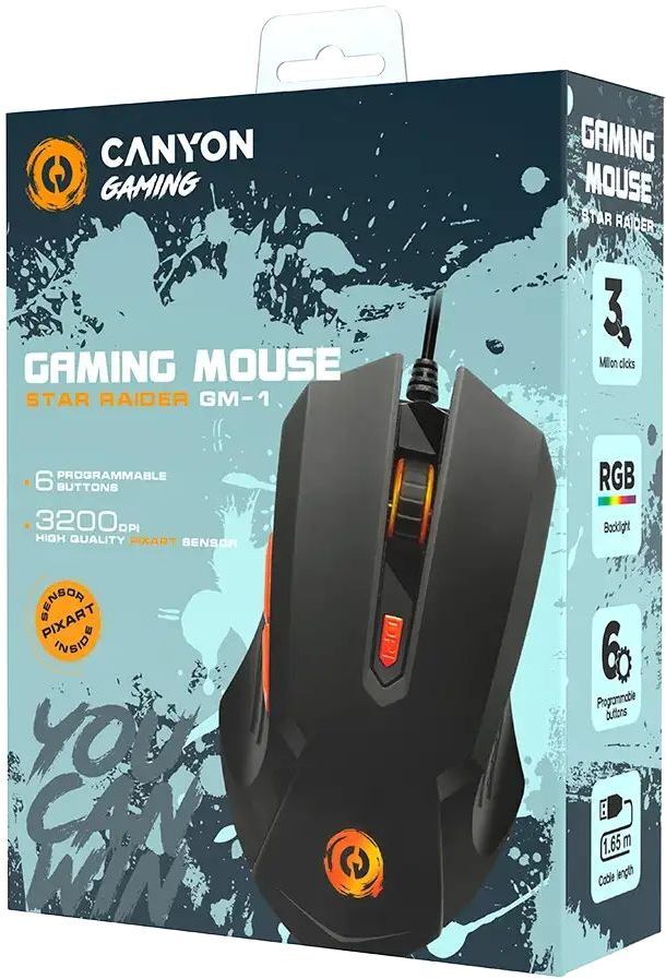 Игровая мышь Canyon Star Raider GM-1 Black (CND-SGM01RGB) фото