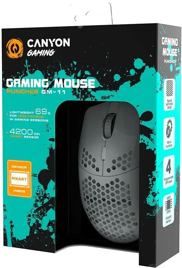 Игровая мышь Canyon Puncher GM-11 White (CND-SGM11W) фото4