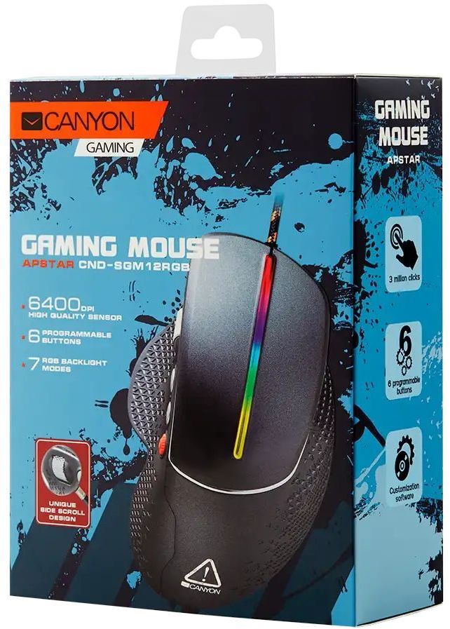 Игровая мышь Canyon Apstar GM-12 Dark Grey (CND-SGM12RGB) фото3