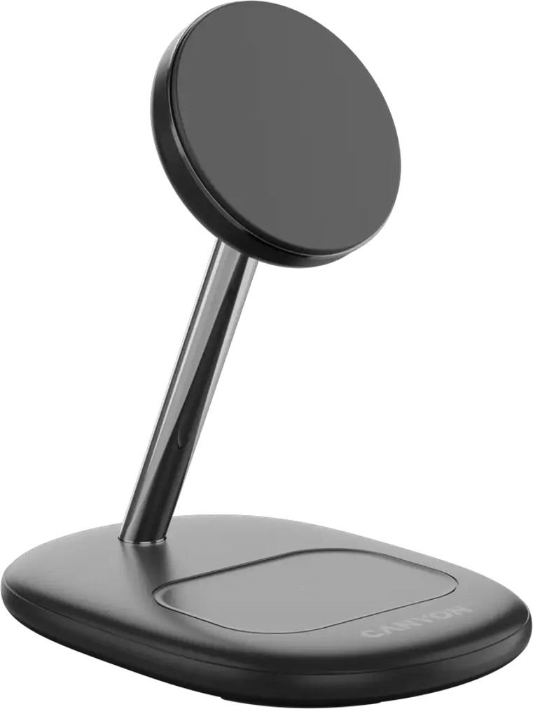Беспроводное зарядное устройство Canyon WCS-205 15 Вт Qi2 2-в-1 Black (CNS-WCS205B) фото2