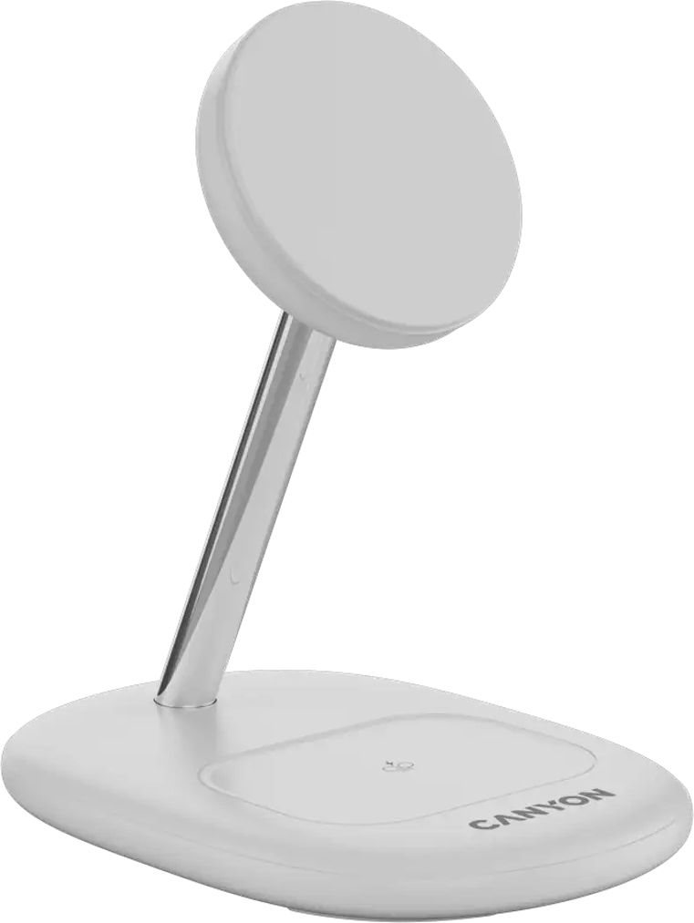 Беспроводное зарядное устройство Canyon WCS-205 15 Вт Qi2 2-в-1 White (CNS-WCS205W) фото2