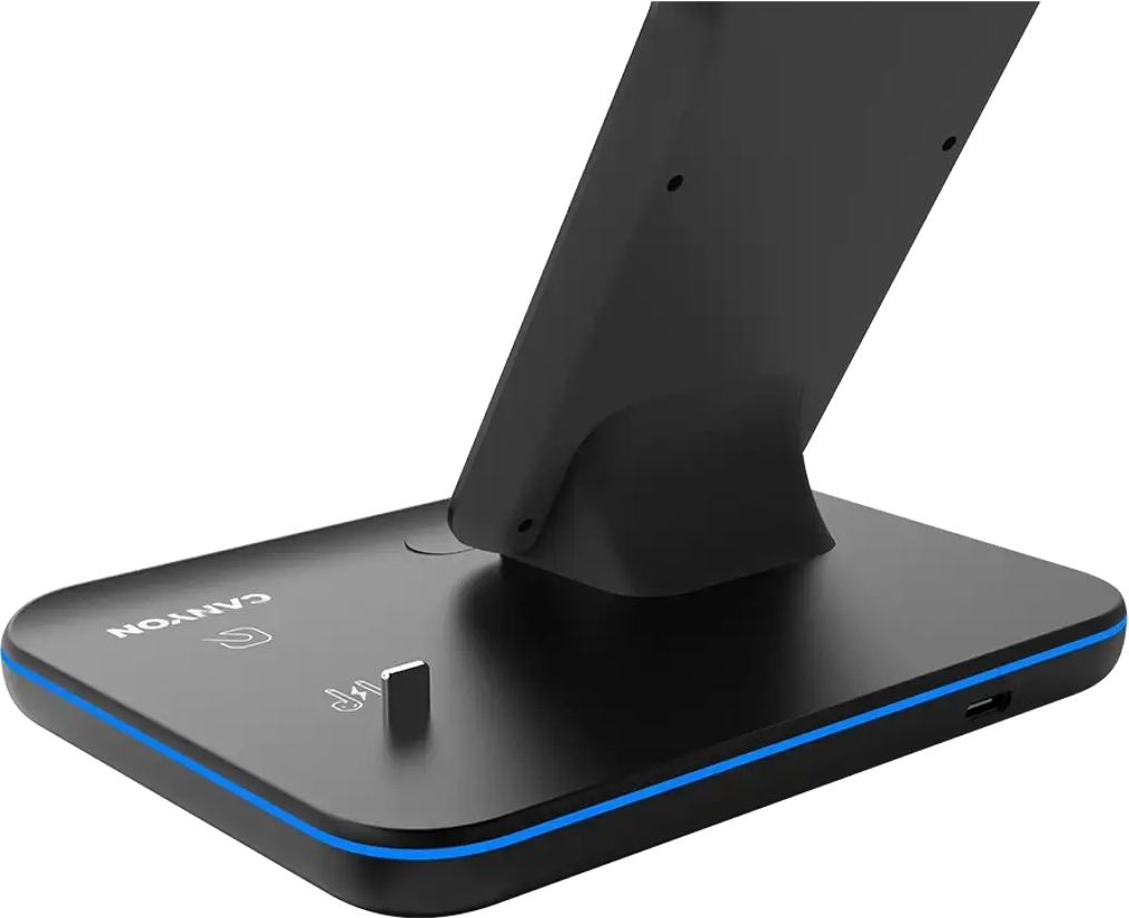 Беспроводное зарядное устройство Canyon WS-302 3 в 1 QI Black (CNS-WCS302B) фото