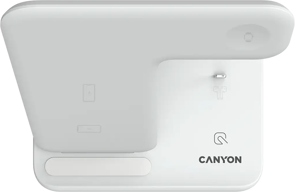 Беспроводное зарядное устройство Canyon WS-302 3 в 1 QI White (CNS-WCS302W) фото3
