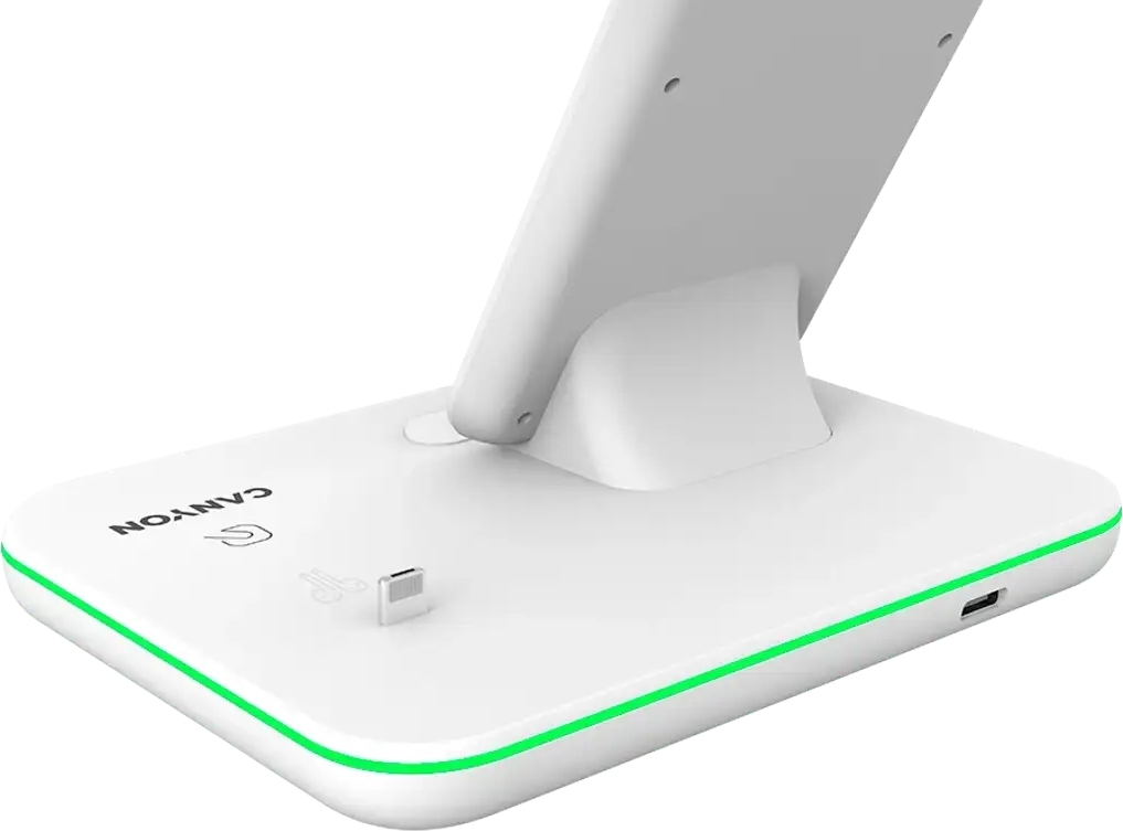 Беспроводное зарядное устройство Canyon WS-302 3 в 1 QI White (CNS-WCS302W) фото4