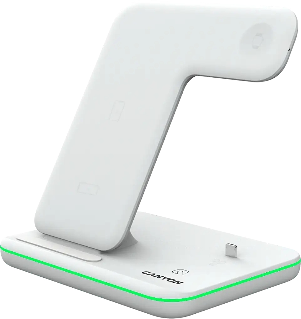 Беспроводное зарядное устройство Canyon WS-302 3 в 1 QI White (CNS-WCS302W) фото2