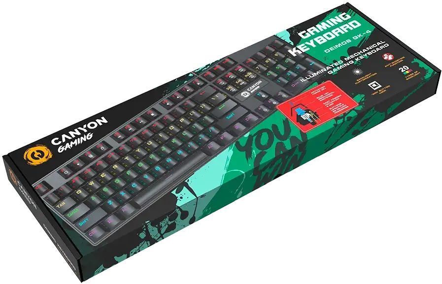 Игровая клавиатура Canyon Deimos GK-4 Rainbow US Wired Black (CND-SKB4-US) фото3