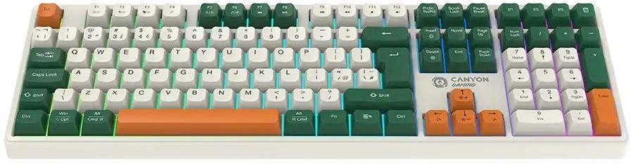 Игровая клавиатура Canyon Shadder GKW-11 Mech RGB UK/US Wireless White (CND-SKBW11) фото2