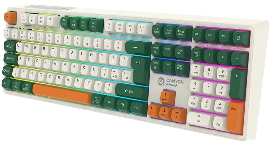 Игровая клавиатура Canyon Shadder GKW-11 Mech RGB UK/US Wireless White (CND-SKBW11) фото4