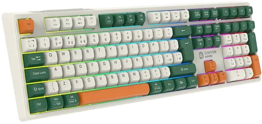 Игровая клавиатура Canyon Shadder GKW-11 Mech RGB UK/US Wireless White (CND-SKBW11) фото3