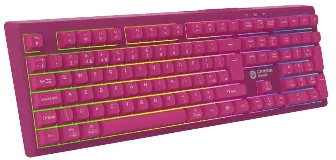 Игровая клавиатура Canyon Fortnax Bluetooth/Wireless/ USB UA Pink (CND-SKBW2) фото3