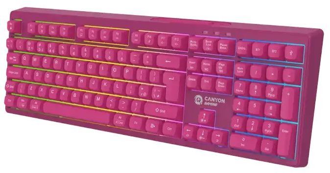 Игровая клавиатура Canyon Fortnax Bluetooth/Wireless/ USB UA Pink (CND-SKBW2) фото4