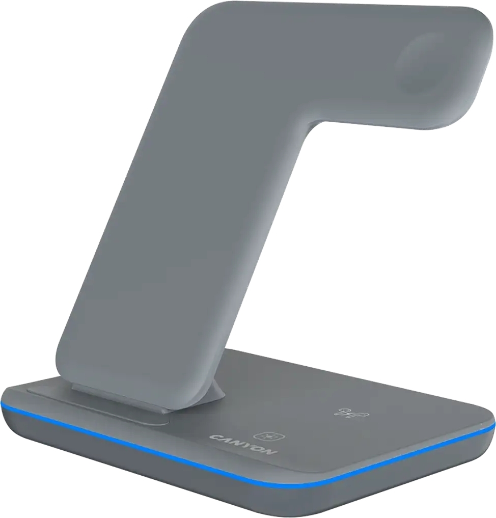 Беспроводное зарядное устройство Canyon WS-303 3 в 1 QI Dark Grey (CNS-WCS303DG) фото2