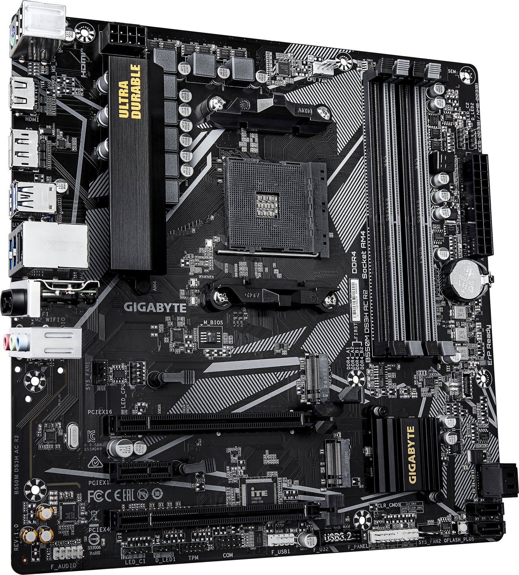 Материнcкая плата GIGABYTE AMD B550 (B550M_DS3H_AC_R2) фото3