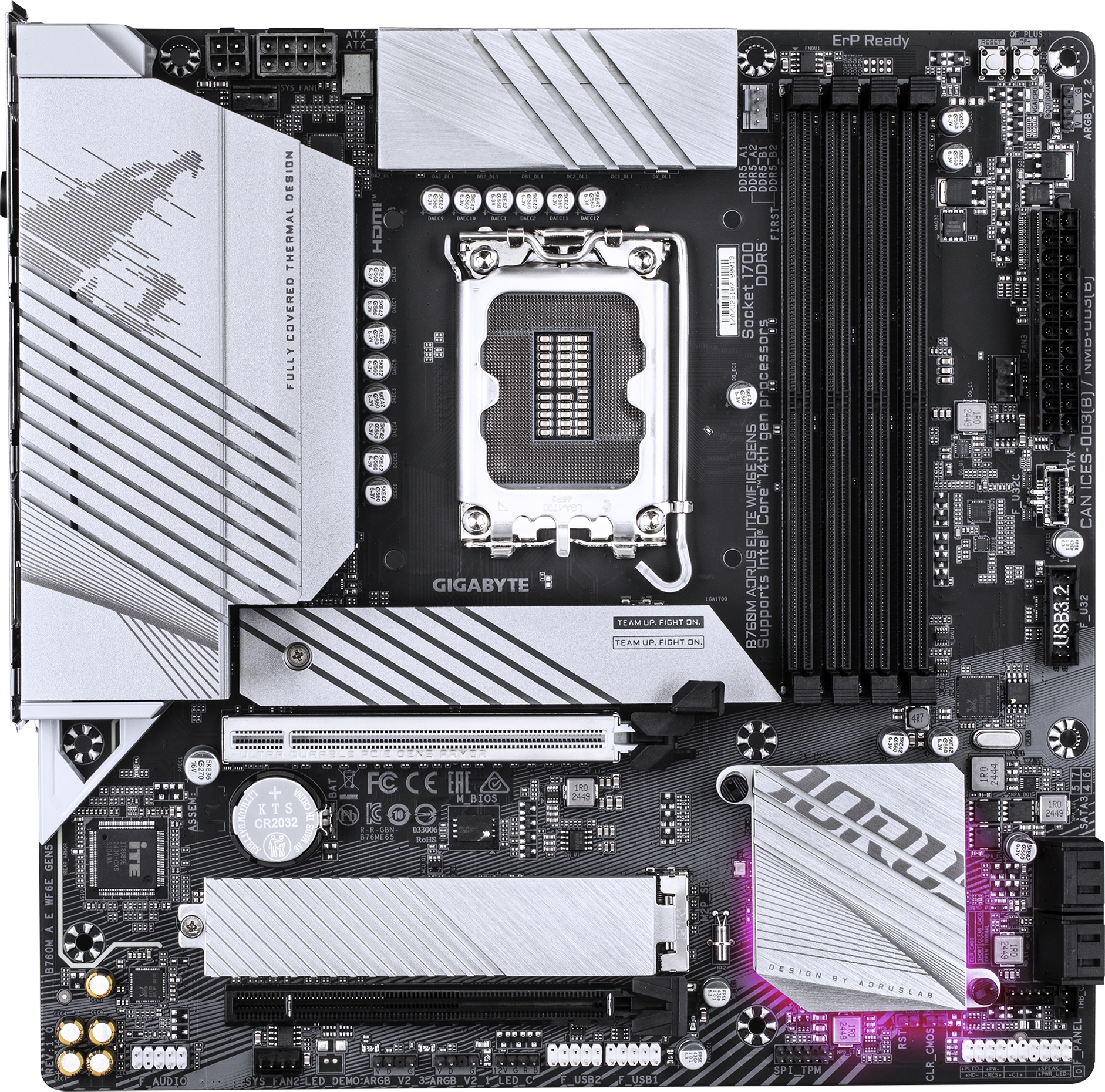 Материнcкая плата GIGABYTE Intel B760 (B760M_AORUS_ELITE_WIFI6E_GEN5) фото2