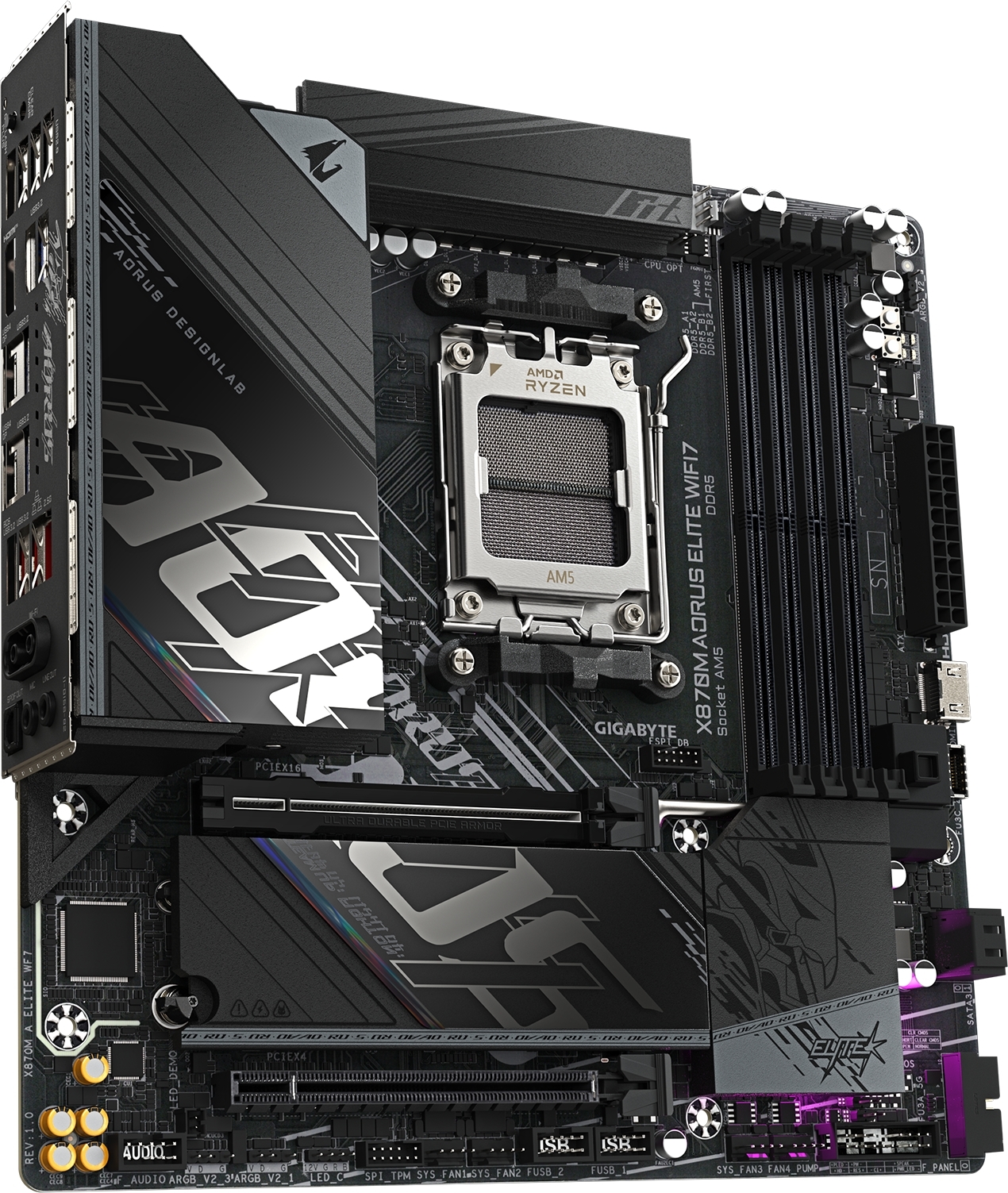 Материнcкая плата GIGABYTE AMD X870 (X870M_AORUS_ELITE_WIFI7) фото3