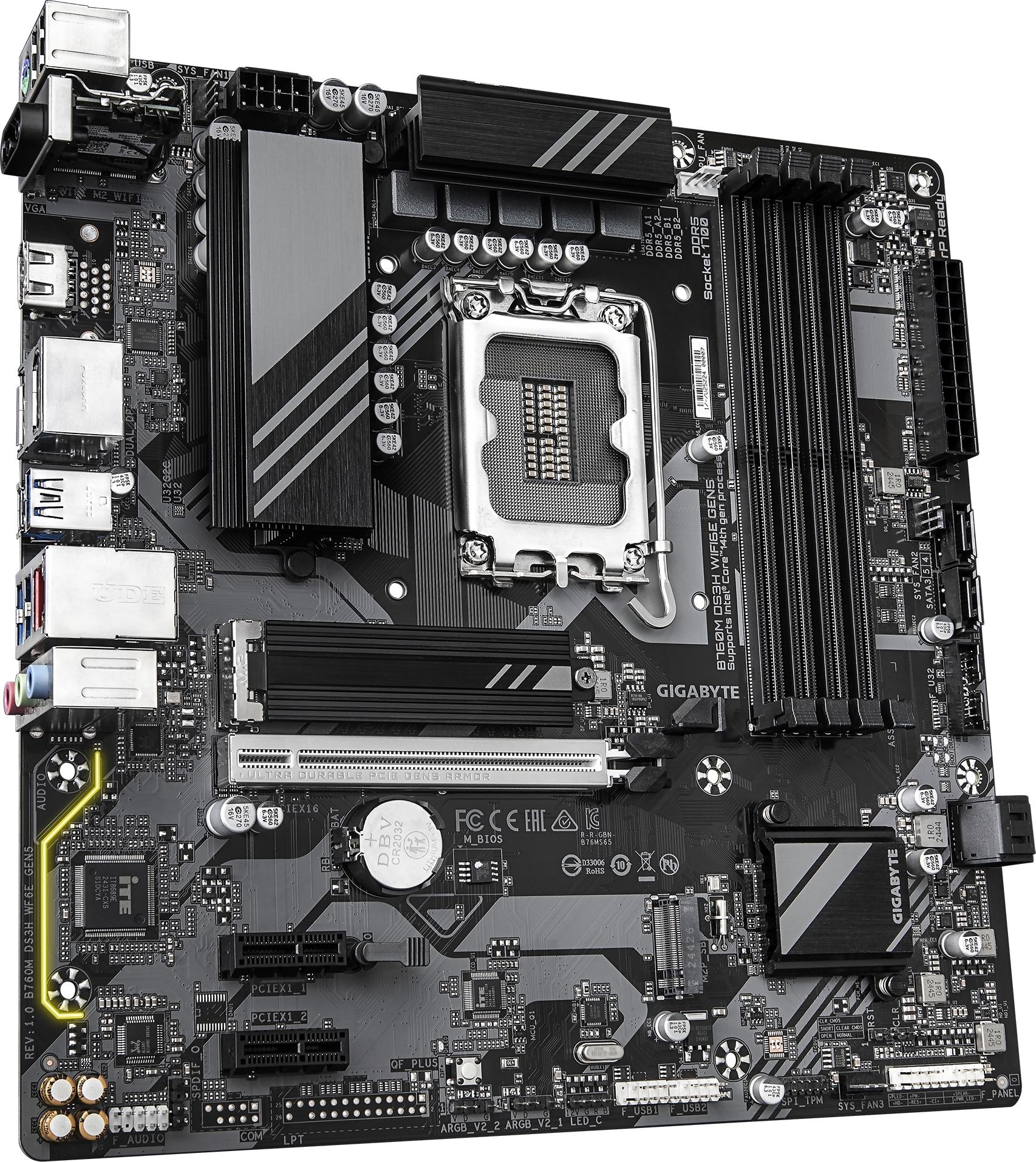 Материнcкая плата GIGABYTE Intel B760 (B760M_DS3H_WIFI6E_GEN5) фото3