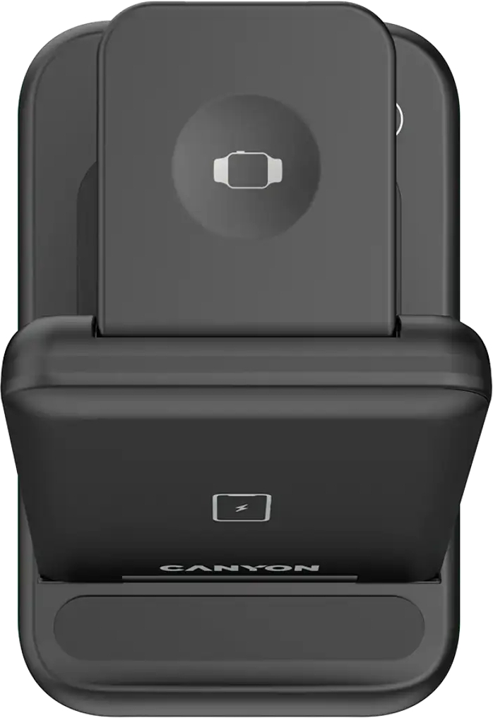 Беспроводное зарядное устройство Canyon WS-304 3 в 1 QI Black (CNS-WCS304B) фото