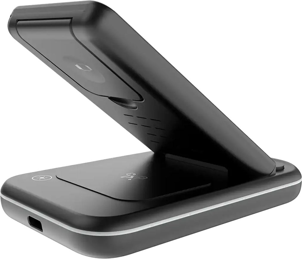 Беспроводное зарядное устройство Canyon WS-304 3 в 1 QI Black (CNS-WCS304B) фото