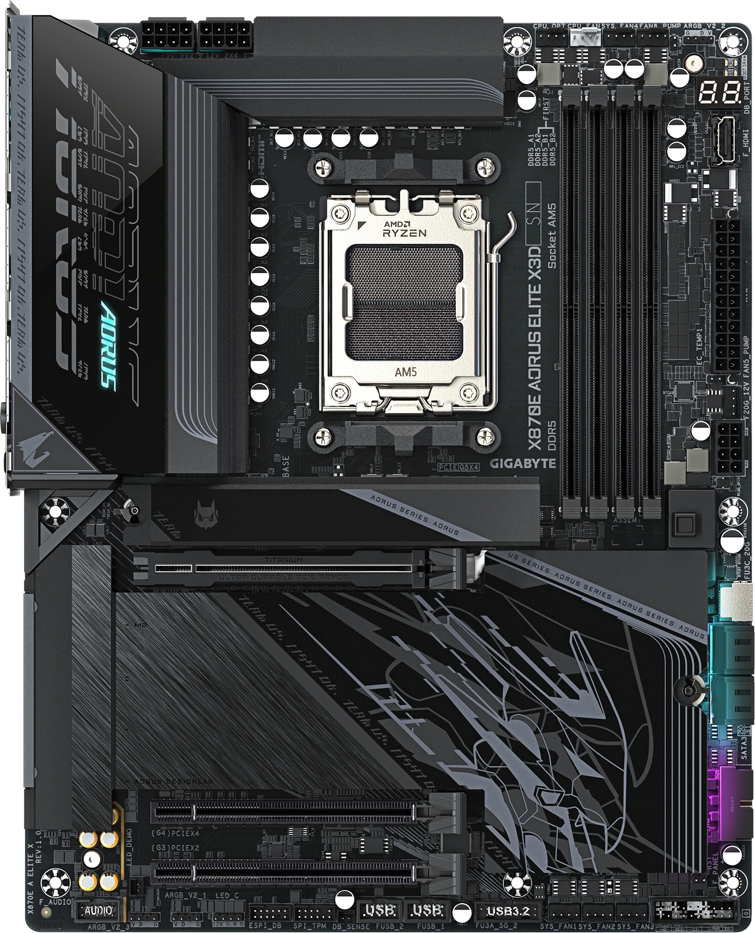 Материнcкая плата GIGABYTE AMD X870E (X870E_AORUS_ELITE_X3D) фото2