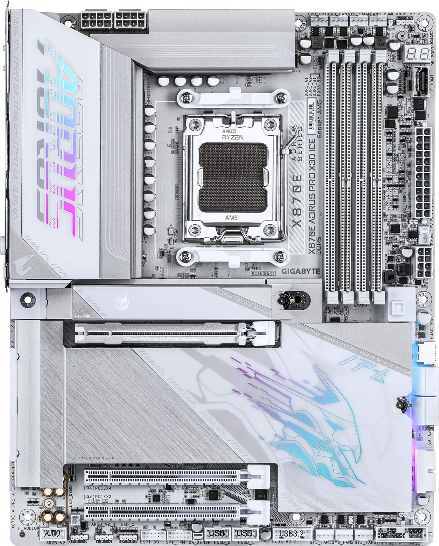 Материнcкая плата GIGABYTE AMD X870E (X870E_AORUS_PRO_X3D_ICE) фото2