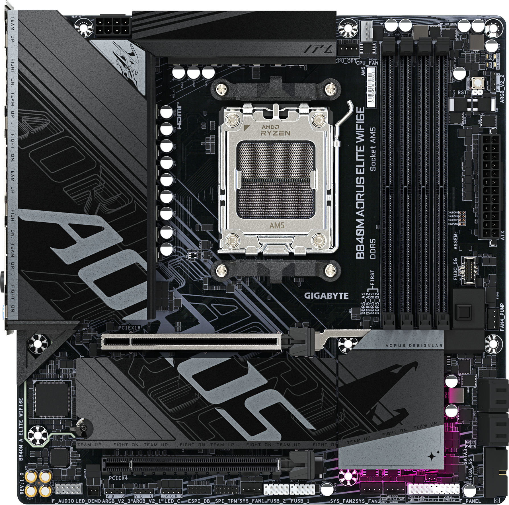 Материнcкая плата GIGABYTE AMD B840 (B840M_AORUS_ELITE_WIFI6E) фото3