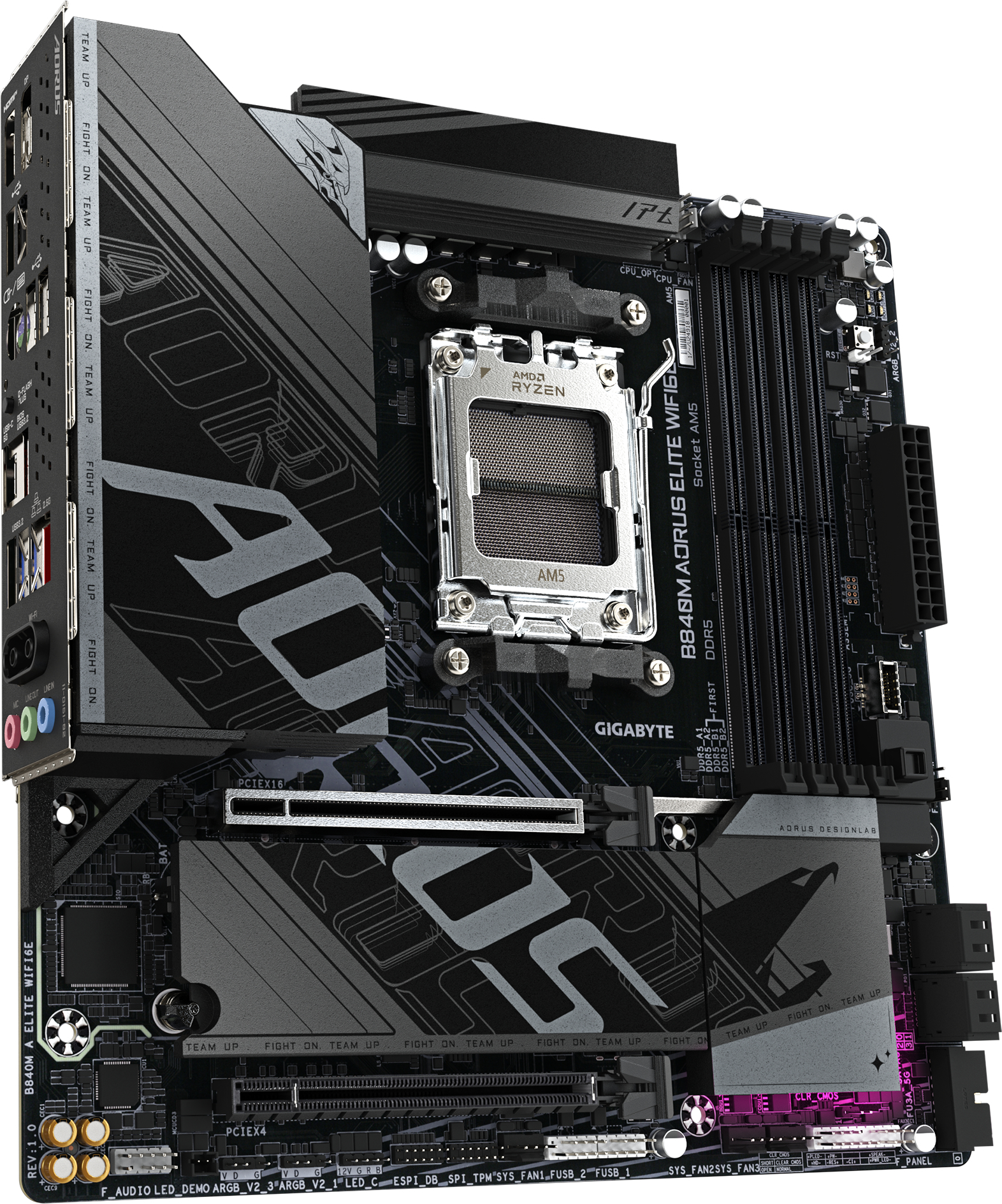 Материнcкая плата GIGABYTE AMD B840 (B840M_AORUS_ELITE_WIFI6E) фото2