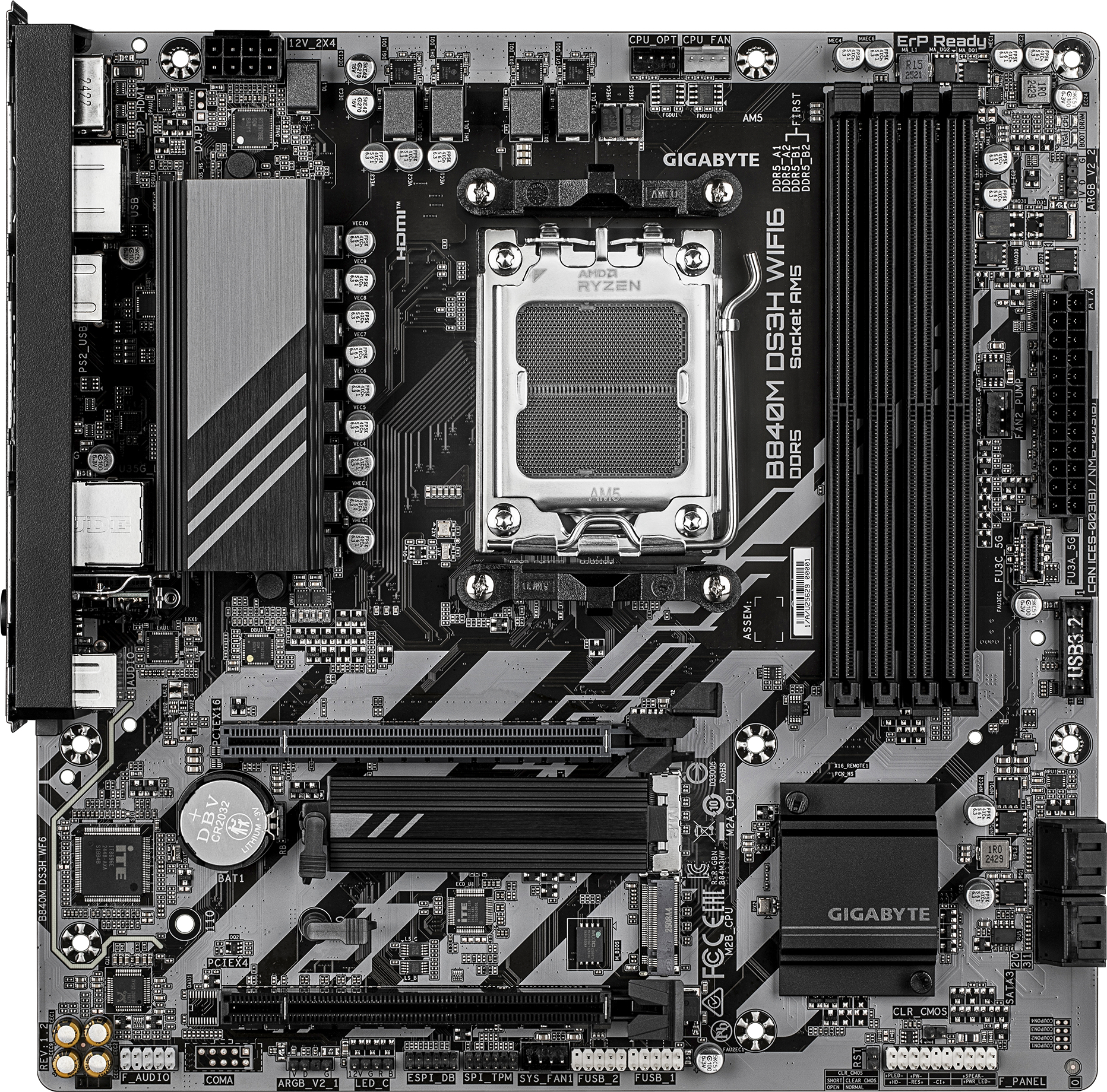 Материнcкая плата GIGABYTE AMD B840 (B840M_DS3H_WIFI6) фото2