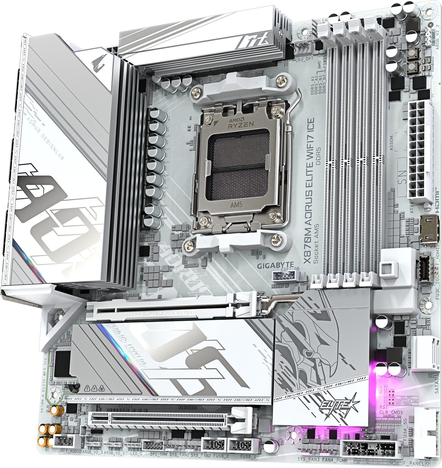 Материнcкая плата GIGABYTE AMD X870 (X870M_AORUS_ELITE_WIFI7_ICE) фото4