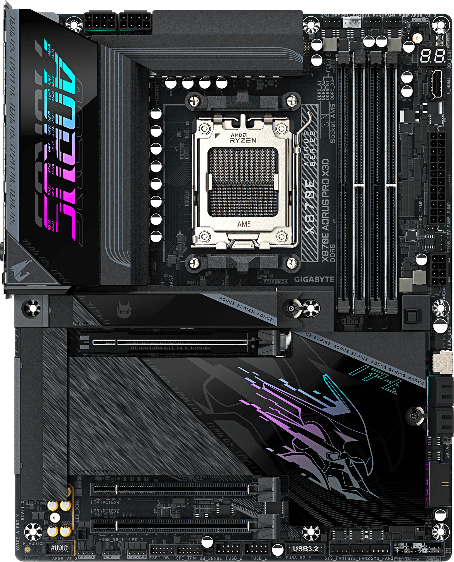 Материнcкая плата GIGABYTE AMD X870E (X870E_AORUS_PRO_X3D) фото2