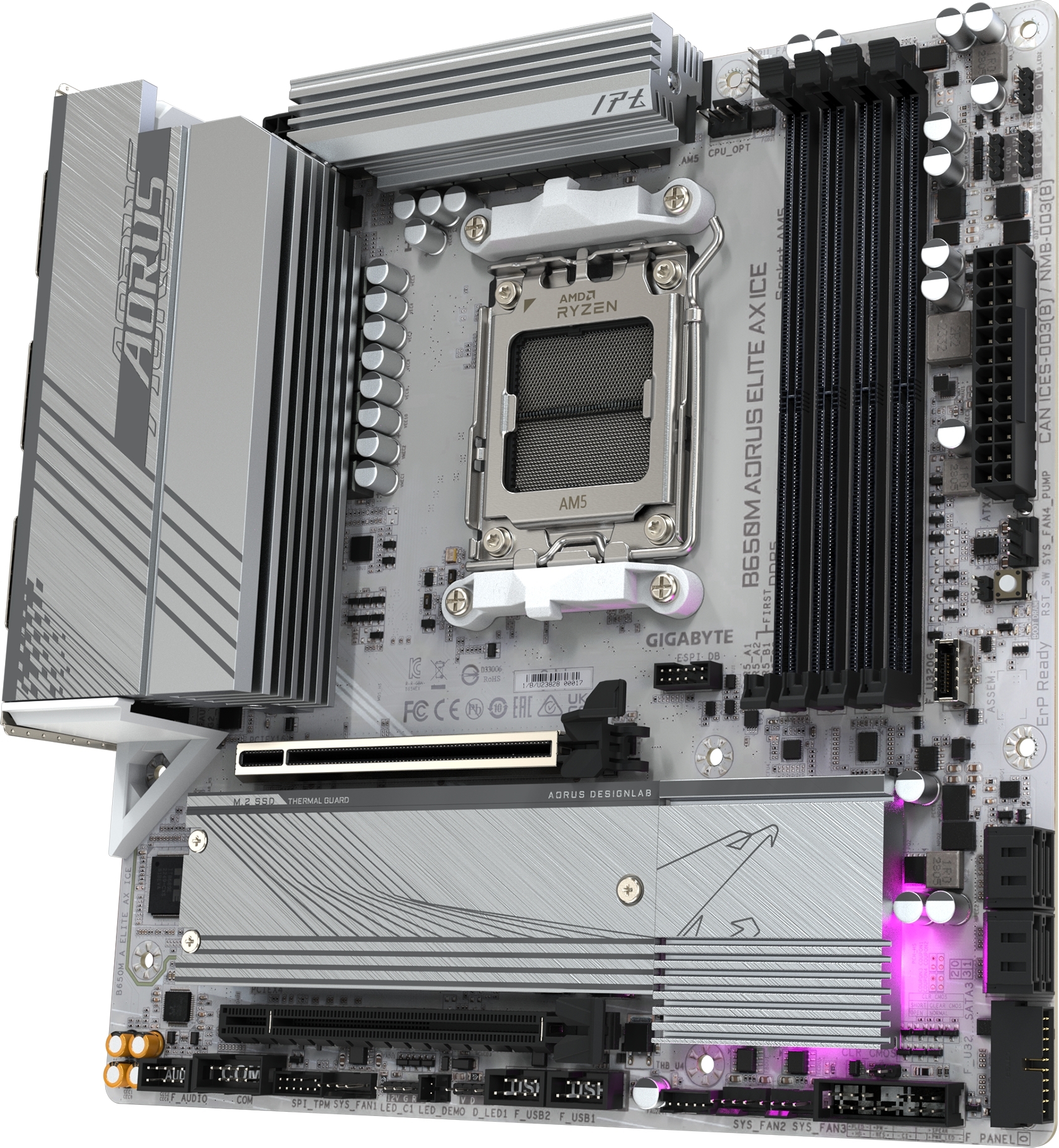 Материнcкая плата GIGABYTE AMD B650 (B650M_AORUS_ELITE_AX_ICE) фото4