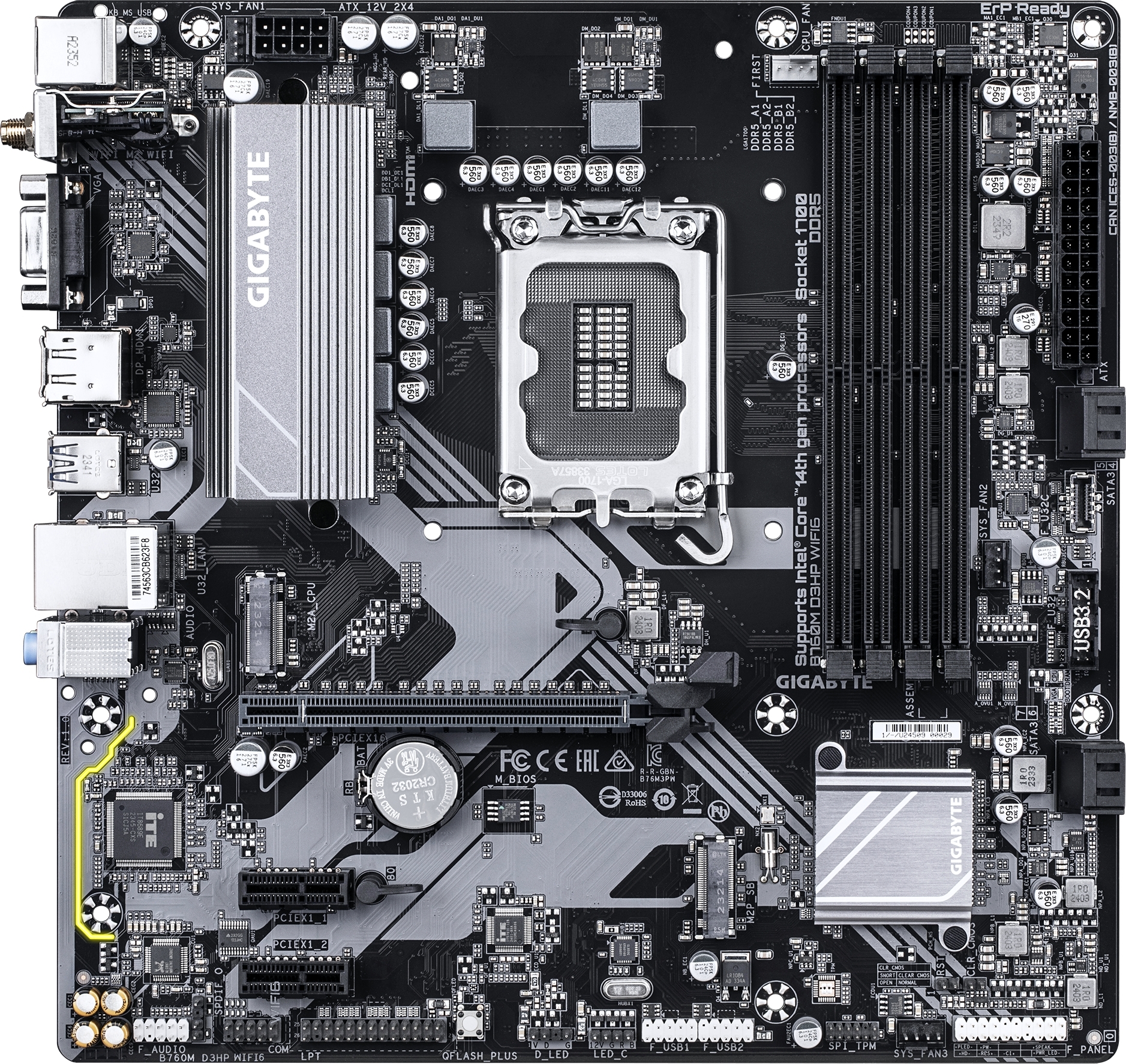 Материнcкая плата GIGABYTE Intel B760 (B760M_D3HP_WIFI6) фото2