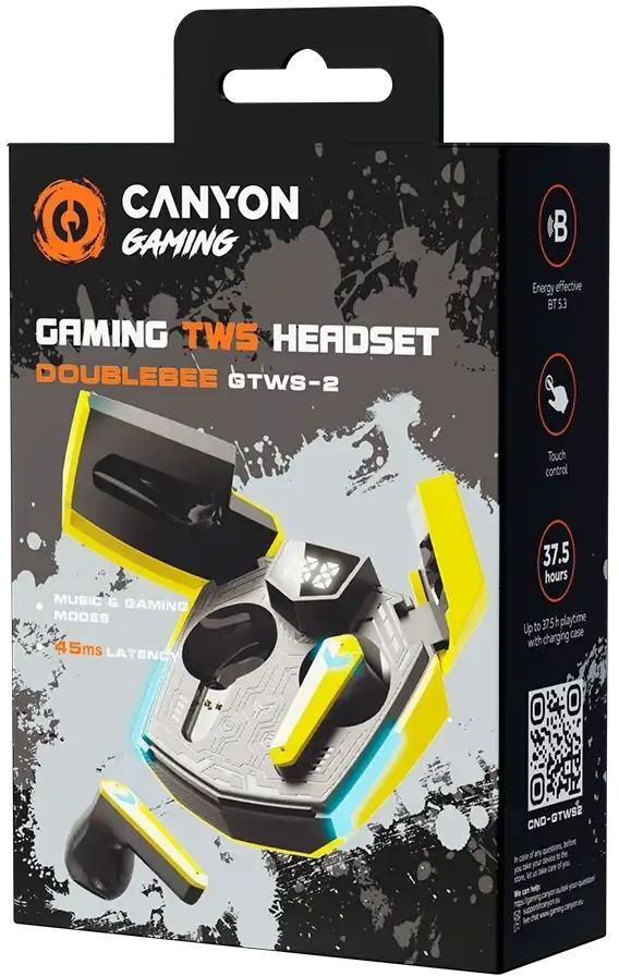 Игровая гарнитура Canyon Doublebee GTWS-2 Yellow (CND-GTWS2Y) фото