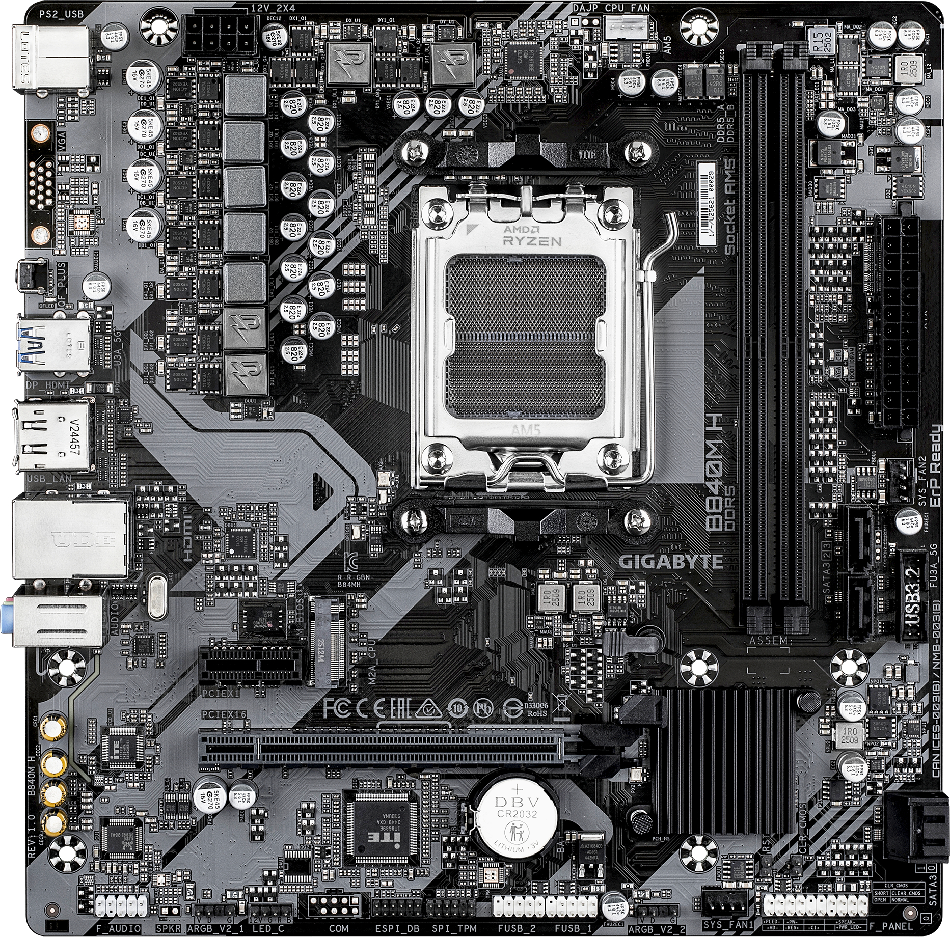 Материнcкая плата GIGABYTE AMD B840 (B840M_H) фото